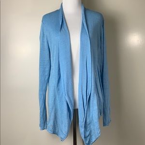 Eileen Fisher Linen Blend Open Front Cardigan